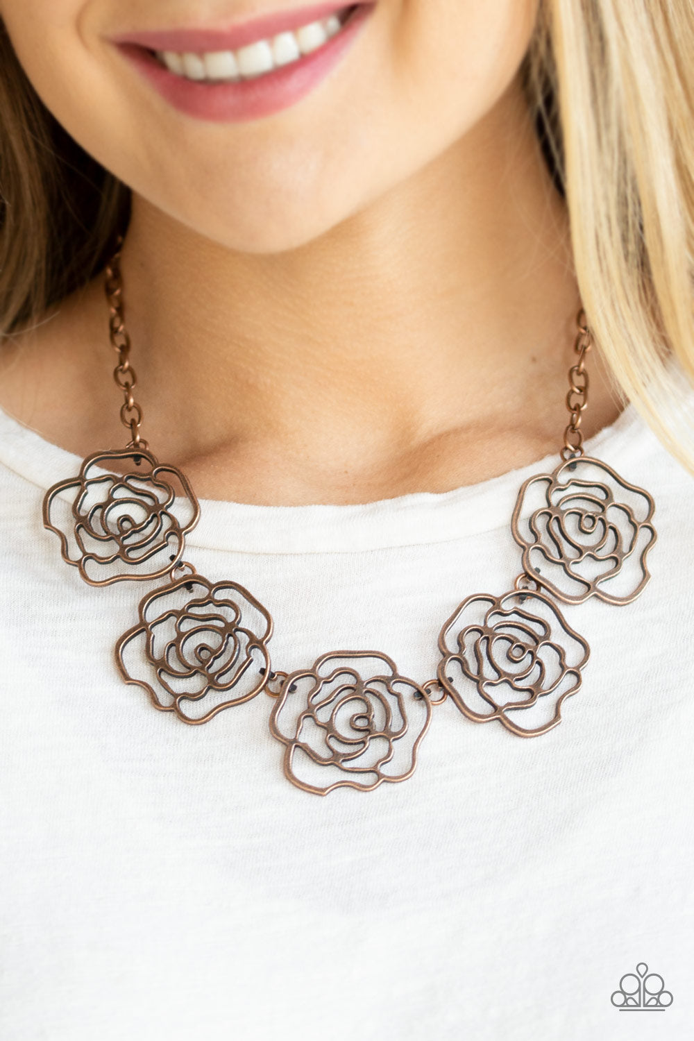 Paparazzi Budding Beauty Copper Short Necklace