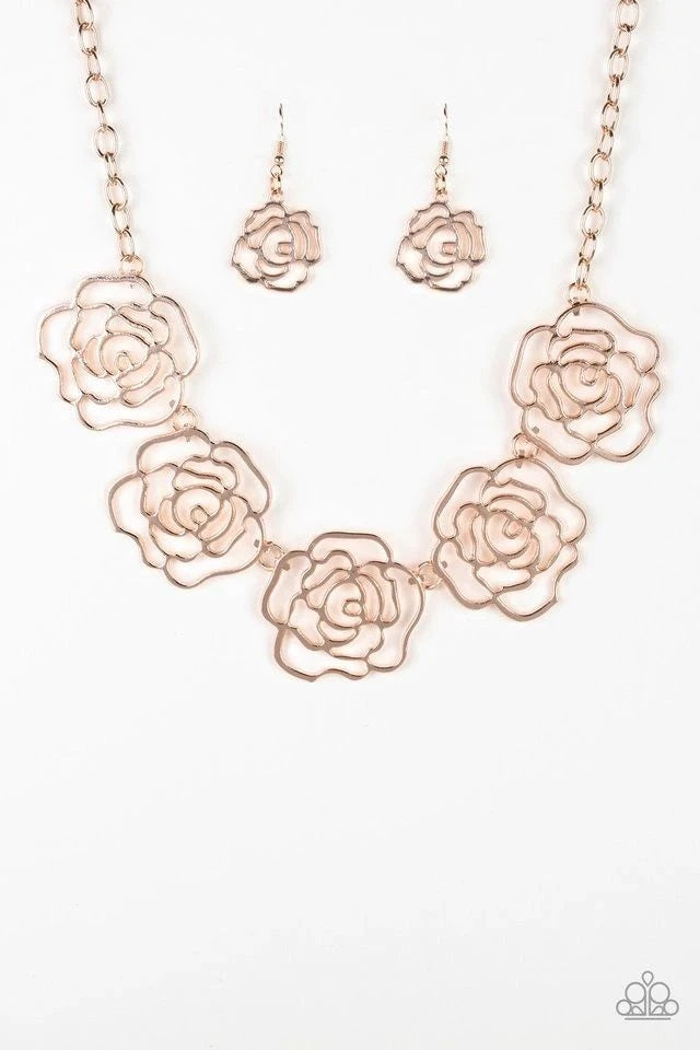Paparazzi Budding Beauty Rose Gold Short Necklace
