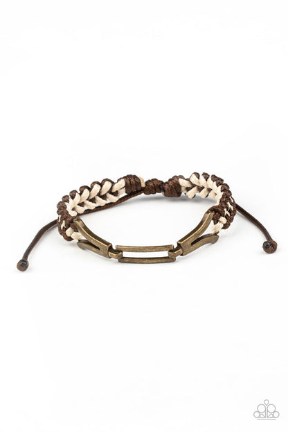 Paparazzi Bungee Bungalow Brown Sliding Knot Bracelet - P9UR-BNXX-499XX