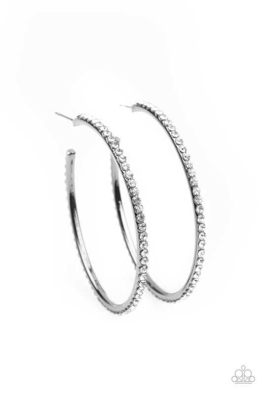 Paparazzi By Popular Vote Black Post Hoop Earrings