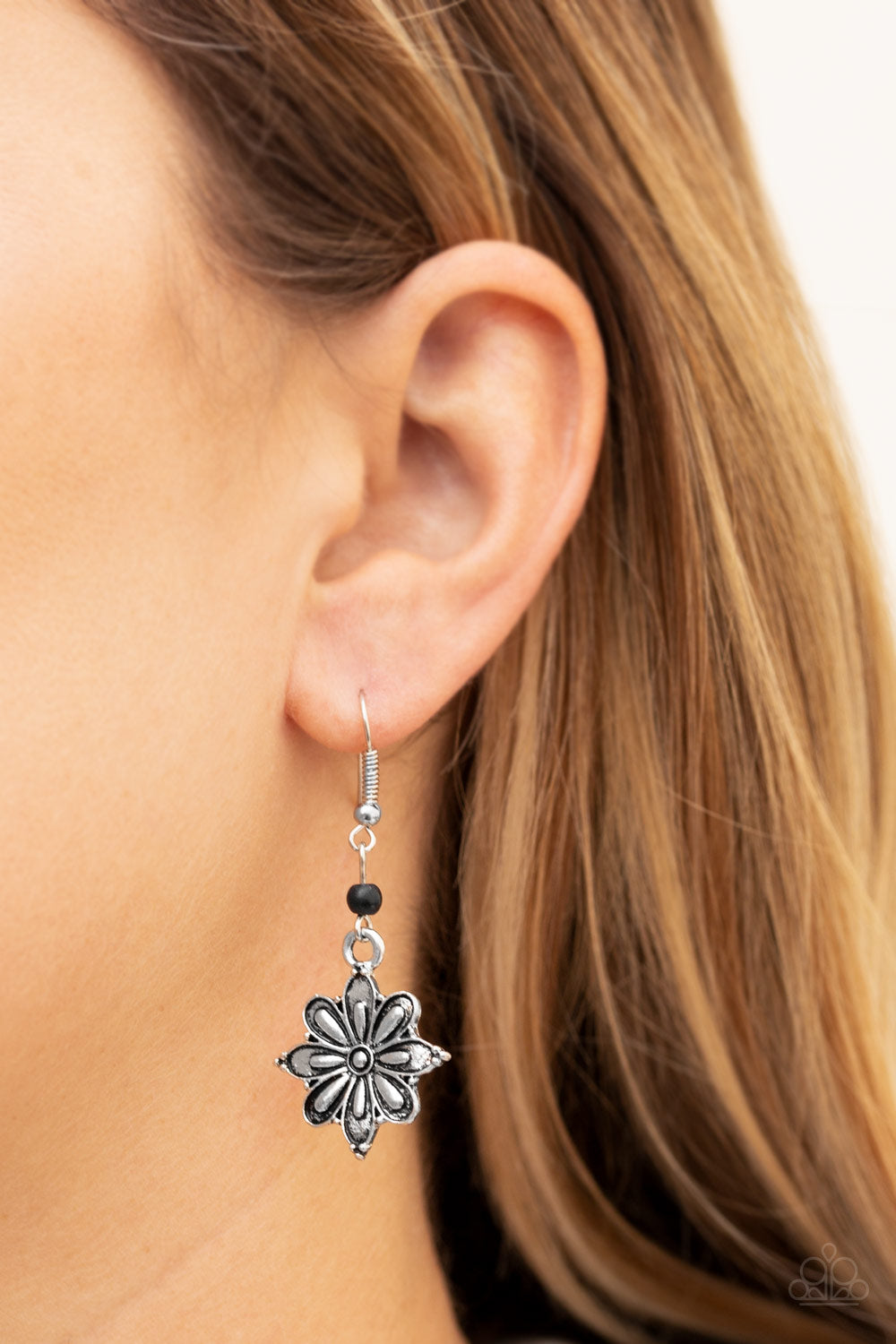 Paparazzi Cactus Blossom Black Fishhook Earrings