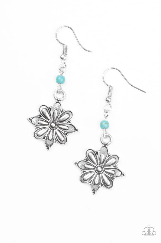 Paparazzi Cactus Blossom Blue Fishhook Earrings