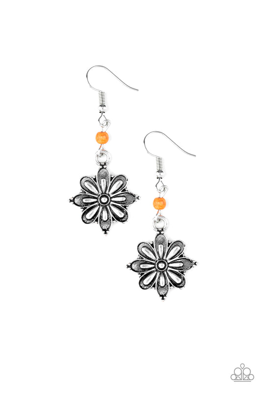 Paparazzi Cactus Blossom Orange Fishhook Earrings