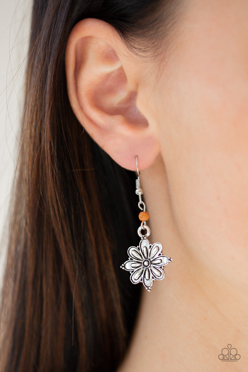 Paparazzi Cactus Blossom Orange Fishhook Earrings