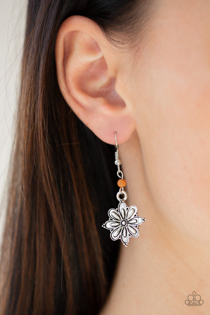 Paparazzi Cactus Blossom Orange Fishhook Earrings
