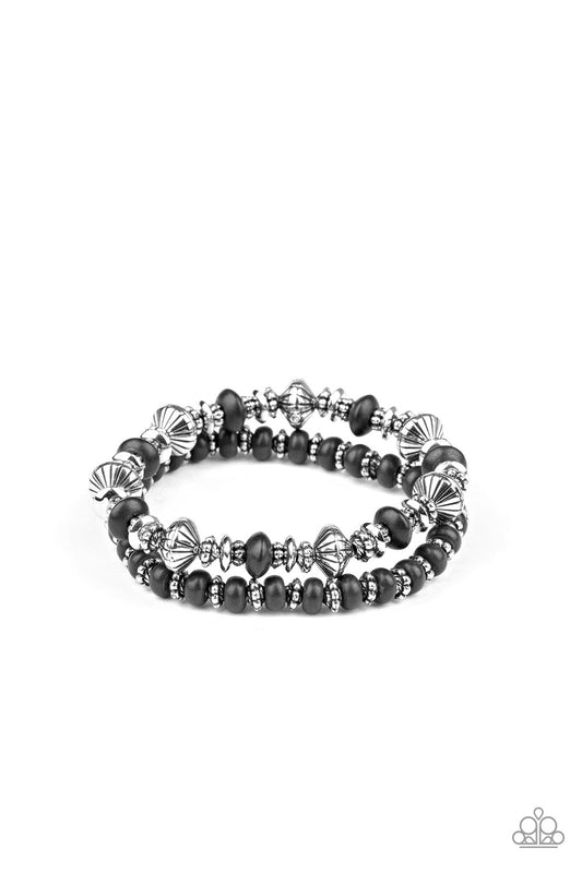 Paparazzi Cactus Quest Black Stretch Bracelet - P9SE-BKXX-227XX