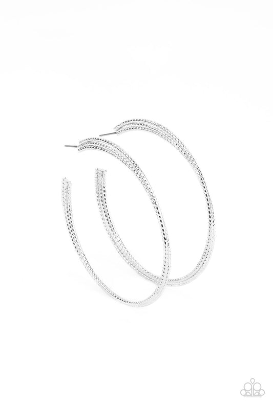 Paparazzi Candescent Curves Silver Post Hoop Earrings