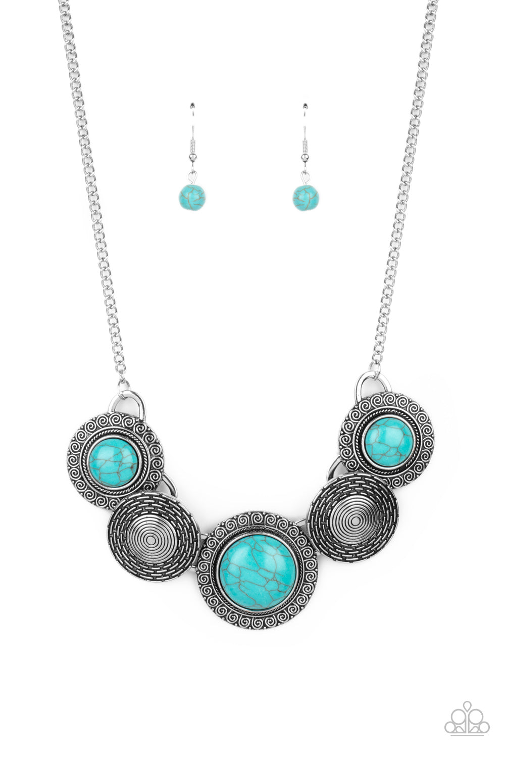 Paparazzi Canyon Cottage Blue Stone Short Necklace - P2SE-BLXX-438XX