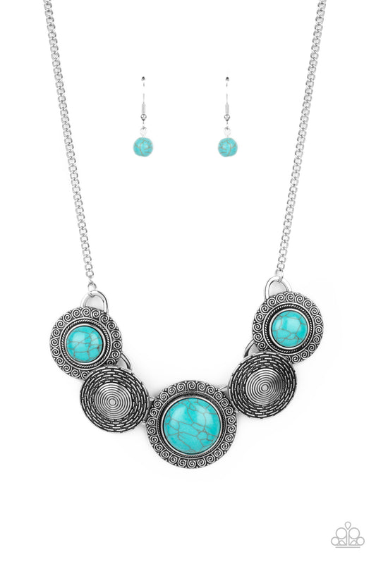 Paparazzi Canyon Cottage Blue Stone Short Necklace - P2SE-BLXX-438XX