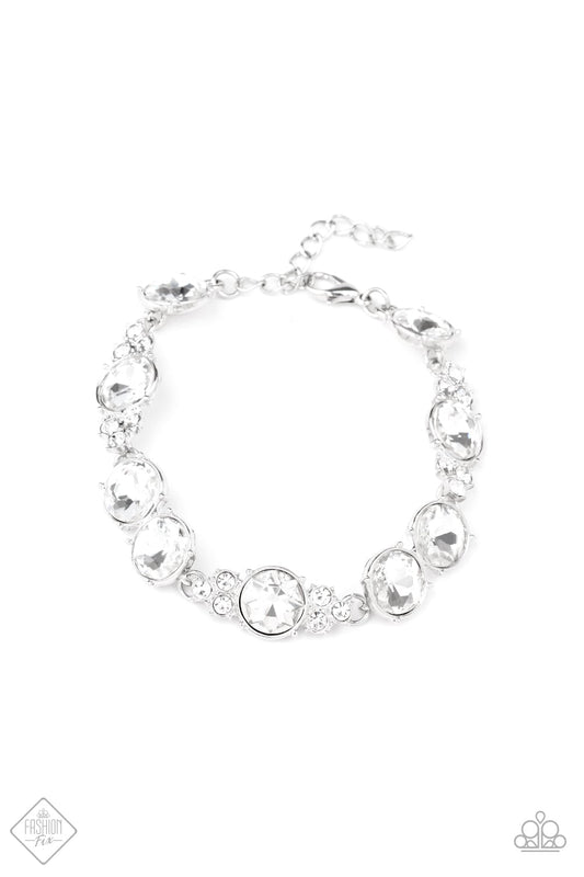 Paparazzi Care To Make A Wager White Clasp Bracelet - Fashion Fix Fiercely 5th Avenue May 2020