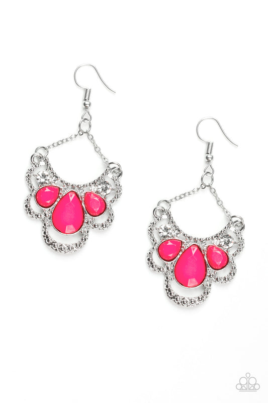 Paparazzi Caribbean Royalty Pink Fishhook Earrings