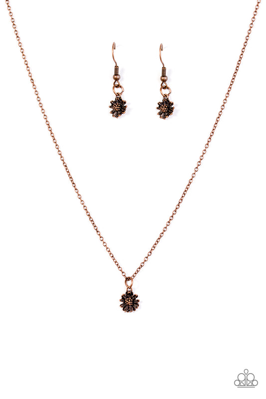 Paparazzi Carnation Coronation Copper Short Necklace