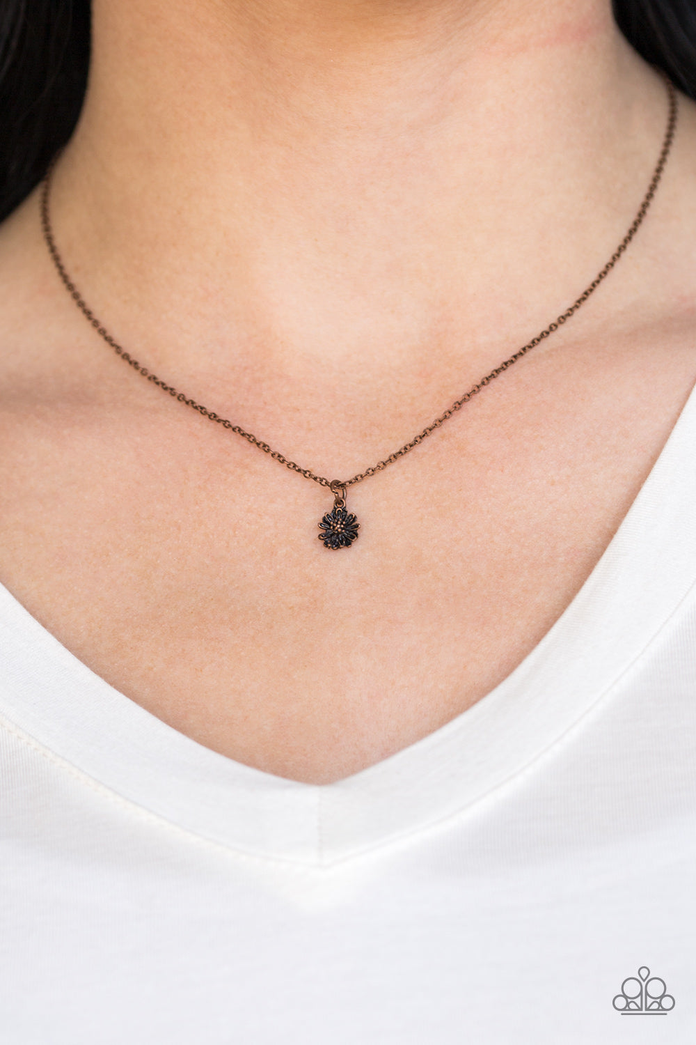 Paparazzi Carnation Coronation Copper Short Necklace