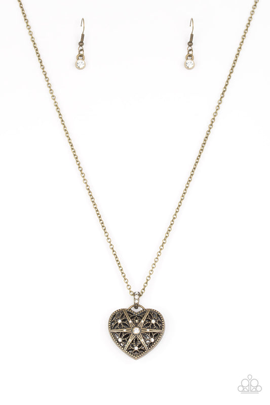 Paparazzi Casanova Charm Brass Long Necklace - P2WH-BRXX-134XX