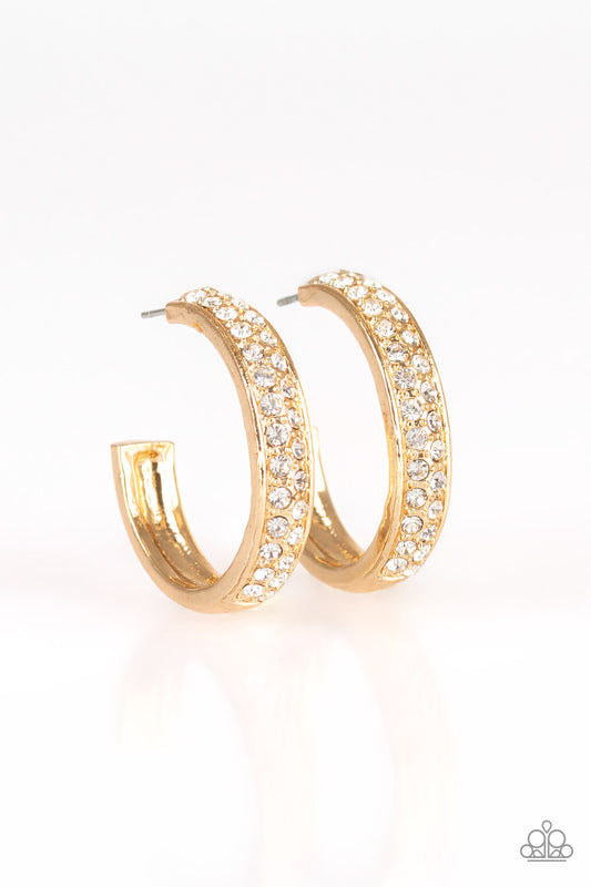 Paparazzi Cash Flow Gold Post Hoop Earrings