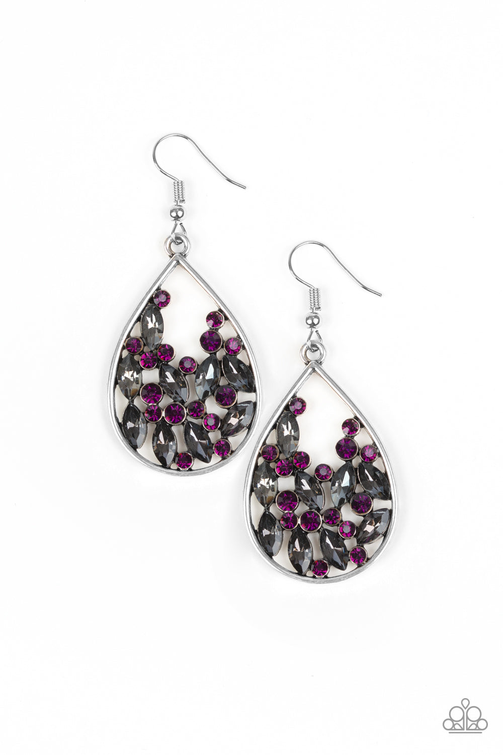Paparazzi Cash or Crystal? Purple Fishhook Earrings