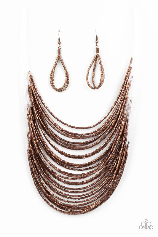 Paparazzi Catwalk Queen Copper Seed Bead Short Necklace
