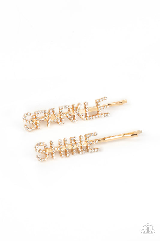 Paparazzi Center of the SPARKLE-verse Gold Hairbow Duo