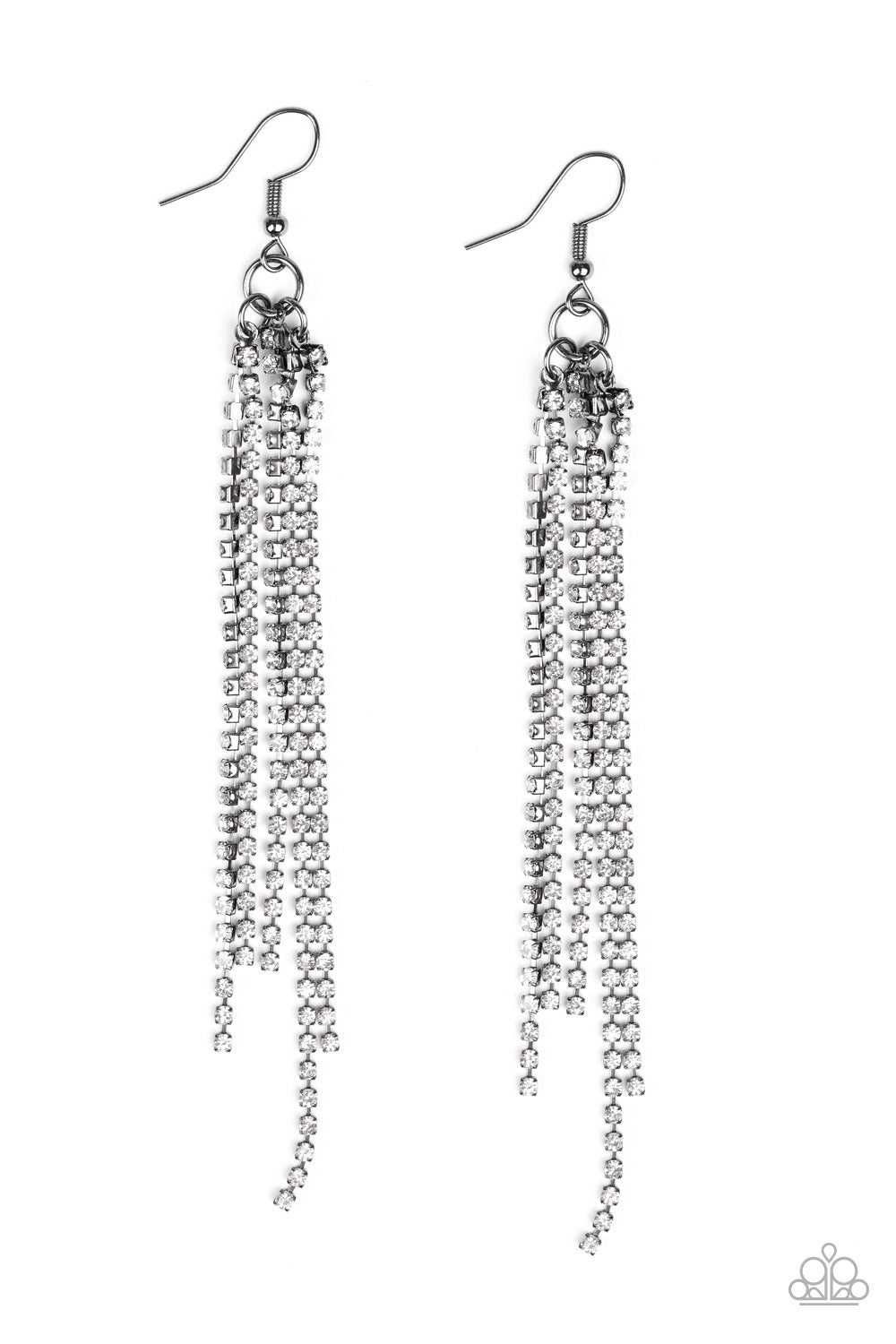 Paparazzi Center Stage Status Black Fishhook Earrings - Life Of The Party Exclusive December 2019