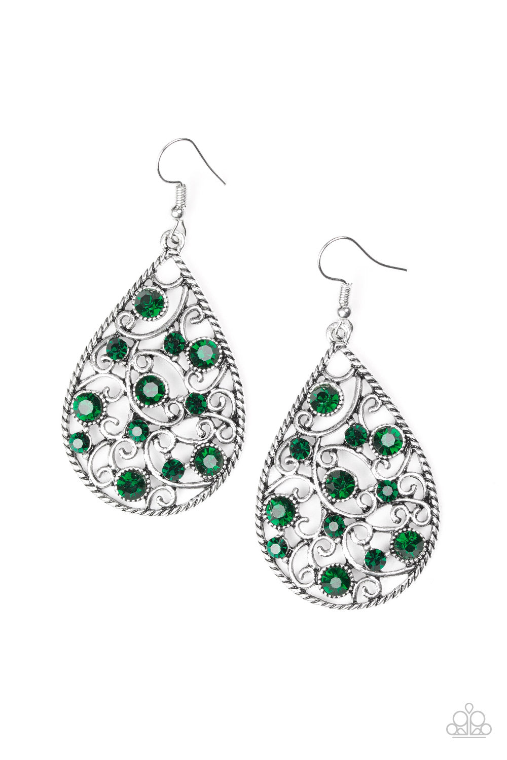 Paparazzi Certainly Courtier Green Fishhook Earrings