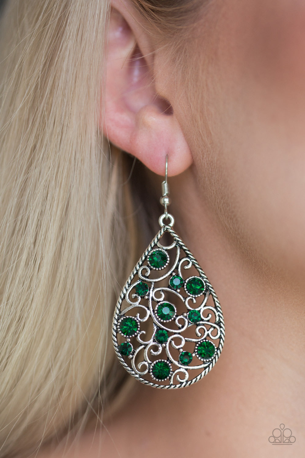 Paparazzi Certainly Courtier Green Fishhook Earrings