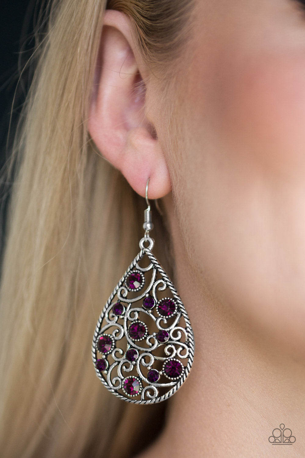 Paparazzi Certainly Courtier Purple Fishhook Earrings