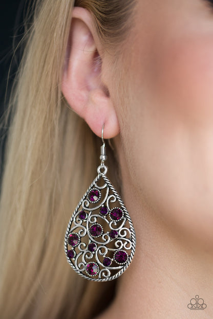 Paparazzi Certainly Courtier Purple Fishhook Earrings