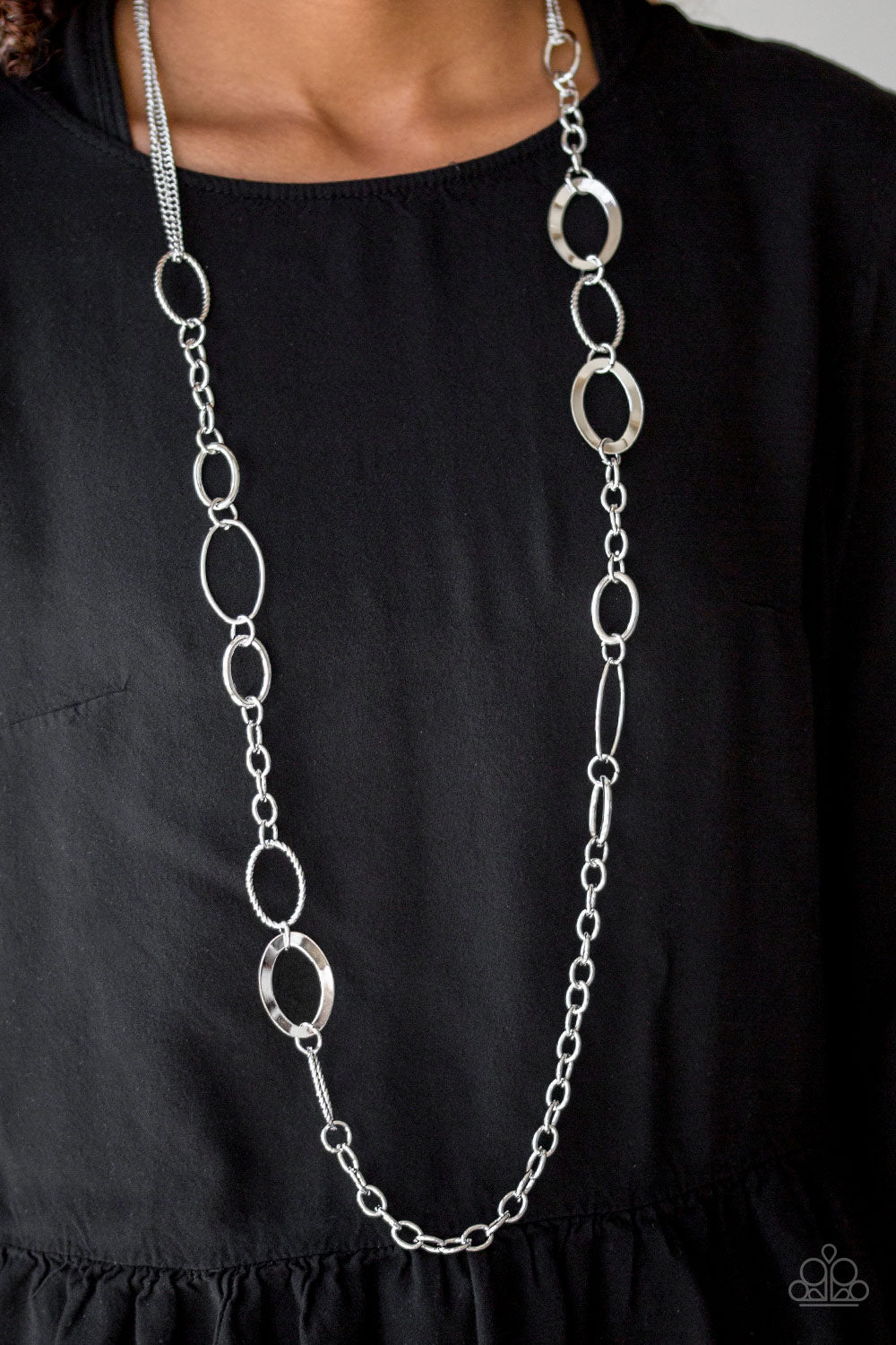 Paparazzi Chain Cadence Silver Long Necklace