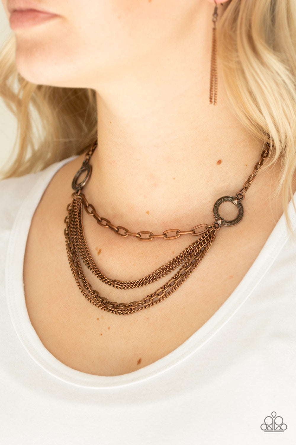 Paparazzi CHAINS of Command Copper Short Necklace