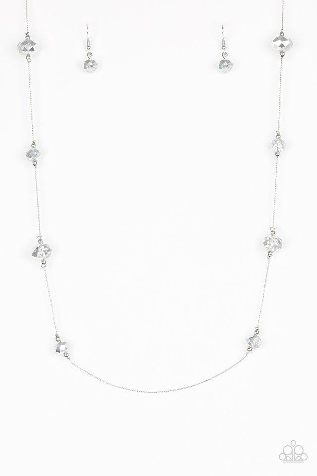 Paparazzi Champagne On The Rocks Silver Long Necklace