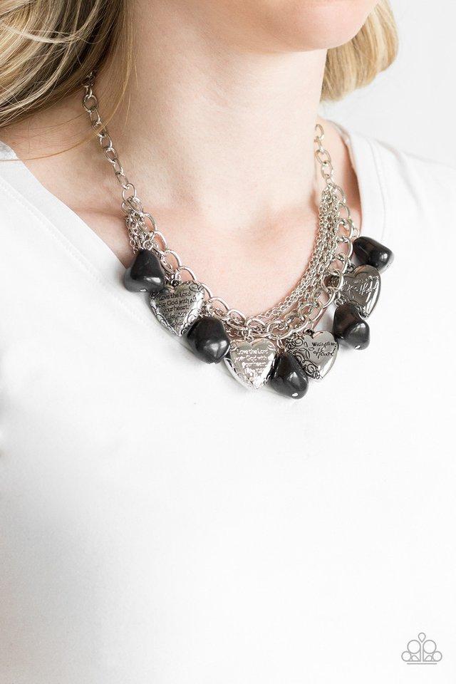Paparazzi Change Of Heart Black Short Necklace - P2ST-BKXX-059XX