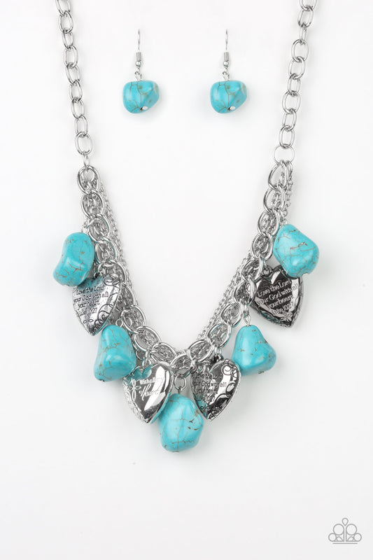 Paparazzi Change Of Heart Blue Short Necklace - P2ST-BLXX-052XX