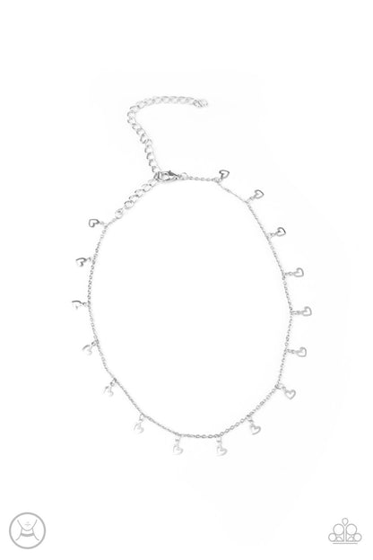 Paparazzi Charismatically Cupid Silver Choker Necklace - July 2021 Fashion Fix Exclusive