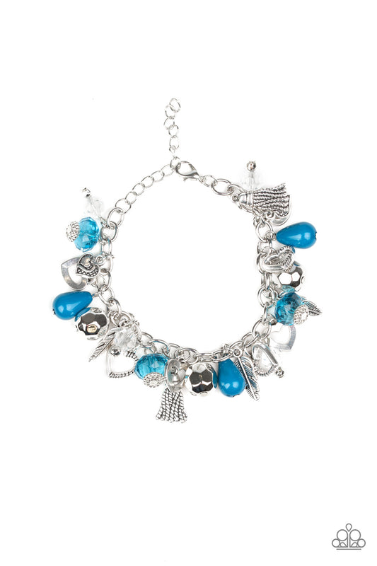 Paparazzi Charmingly Romantic Blue Clasp Bracelet - P9WH-BLXX-210XX