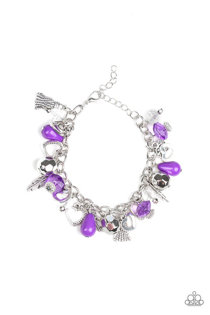 Paparazzi Charmingly Romantic Purple Clasp Bracelet