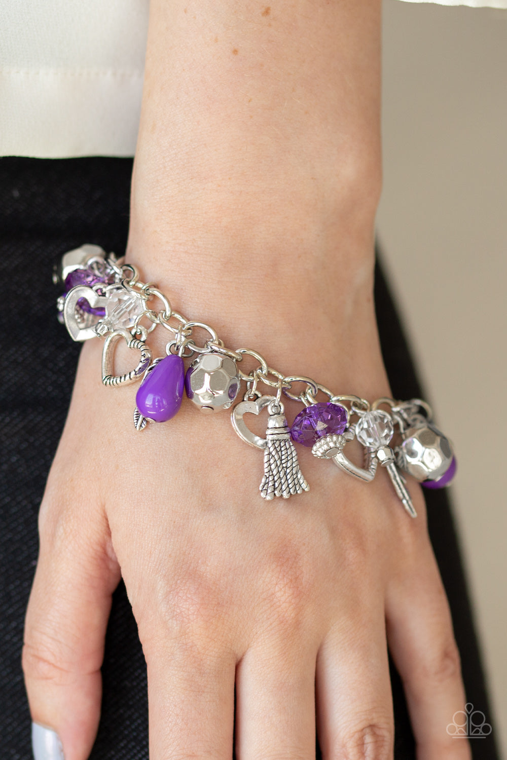 Paparazzi Charmingly Romantic Purple Clasp Bracelet