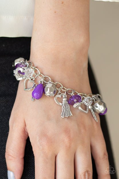 Paparazzi Charmingly Romantic Purple Clasp Bracelet