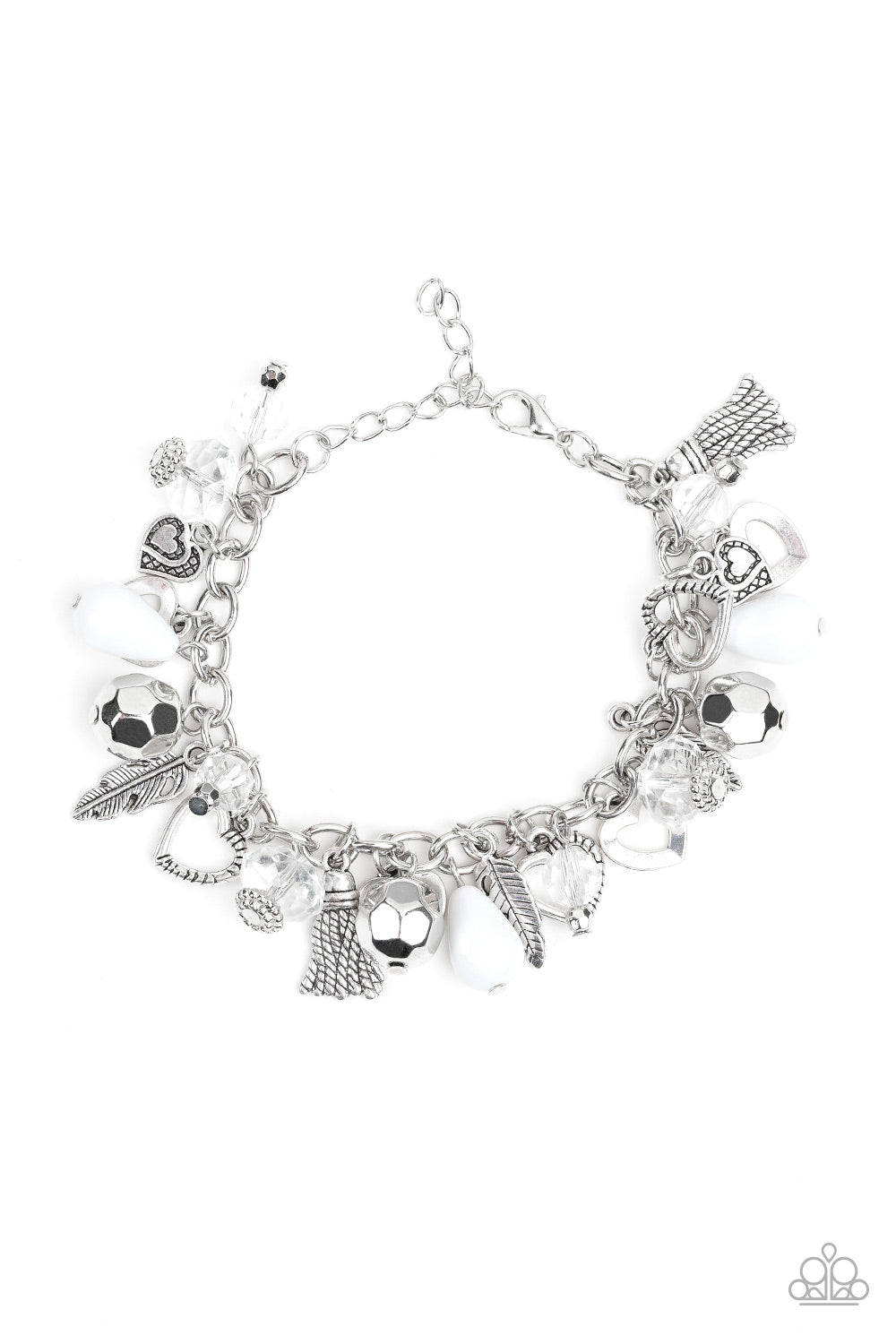 Paparazzi Charmingly Romantic White Clasp Bracelet