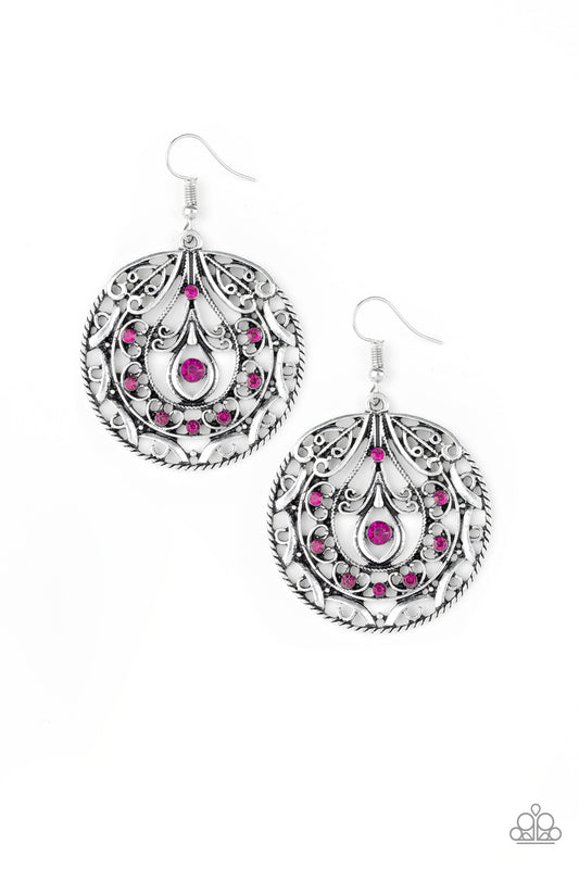 Paparazzi Choose To Sparkle Pink Fishhook Earrings - P5WH-PKXX-160XX