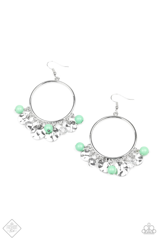 Paparazzi Chroma Chimes Green Fishhook Earrings  - Fashion Fix Glimpses of Malibu April 2020