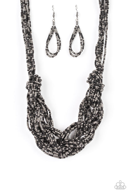 Paparazzi City Catwalk Short Black Seed Bead Necklace