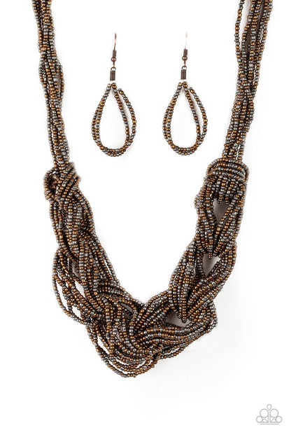 Paparazzi City Catwalk Short Copper Seed Bead Necklace