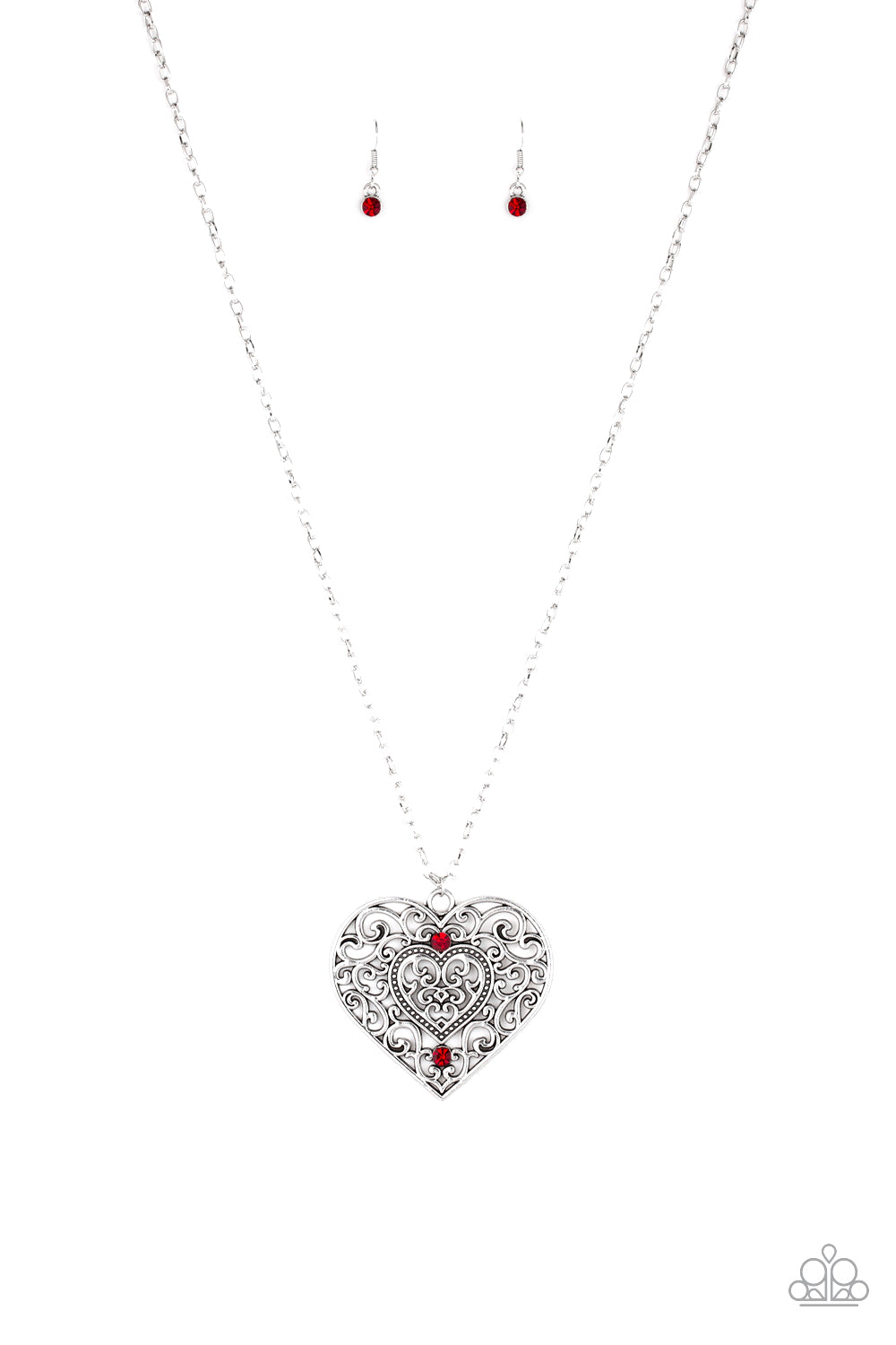 Paparazzi Classic Casanova Red Heart Long Necklace