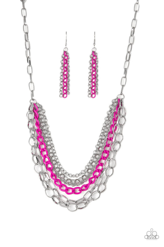 Paparazzi Color Bomb Pink Short Necklace