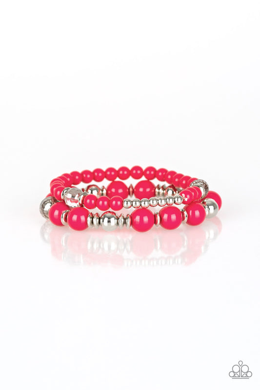 Paparazzi Colorful Collisions Pink Stretch Bracelet