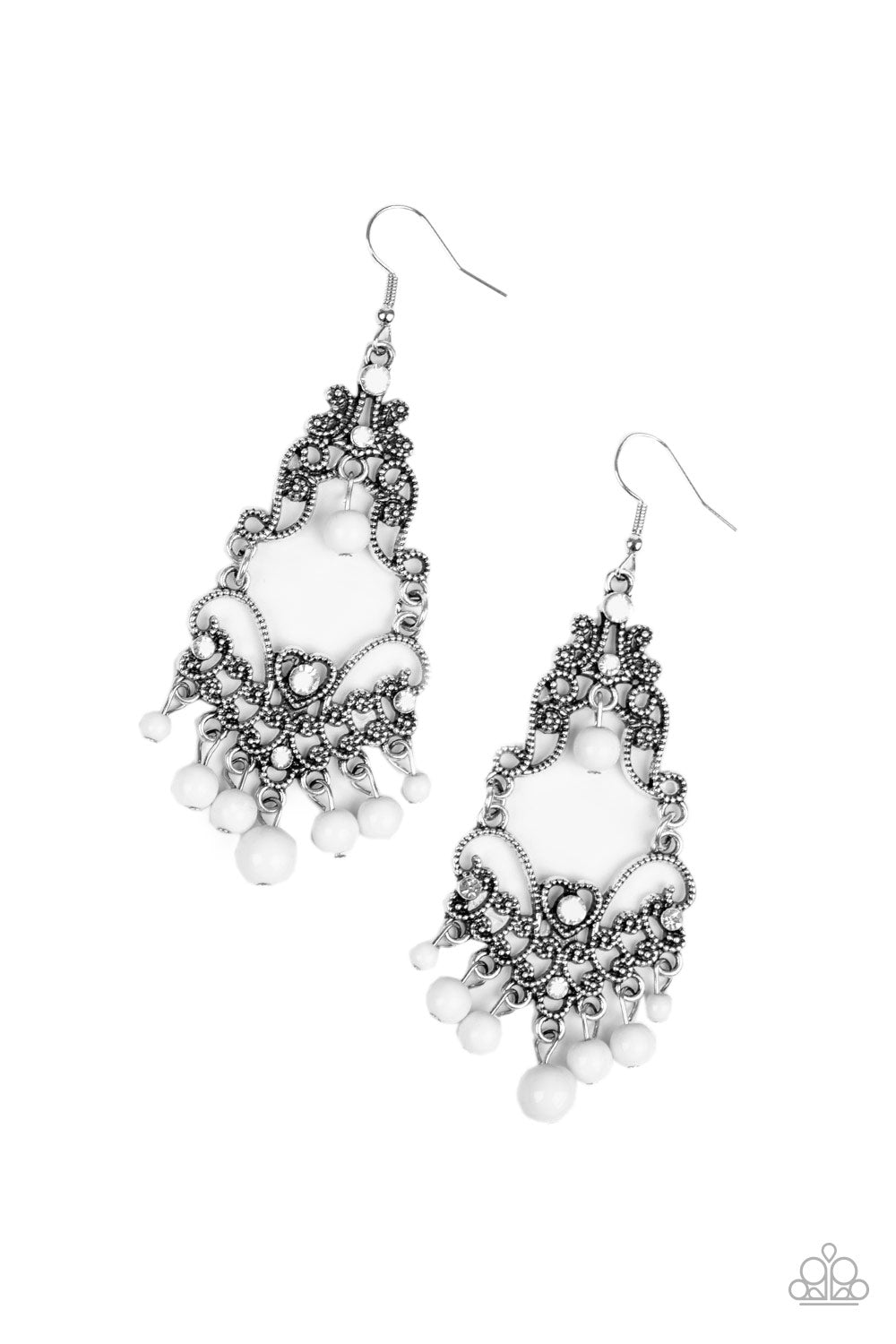 Paparazzi Colorfully Cabaret White Fishhook Earrings