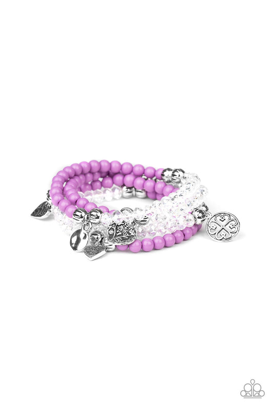 Paparazzi Colorfully Cupid Purple Stretch Bracelet