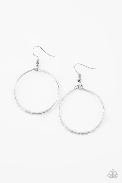 Paparazzi Colorfully Curvy White Fishhook Earrings