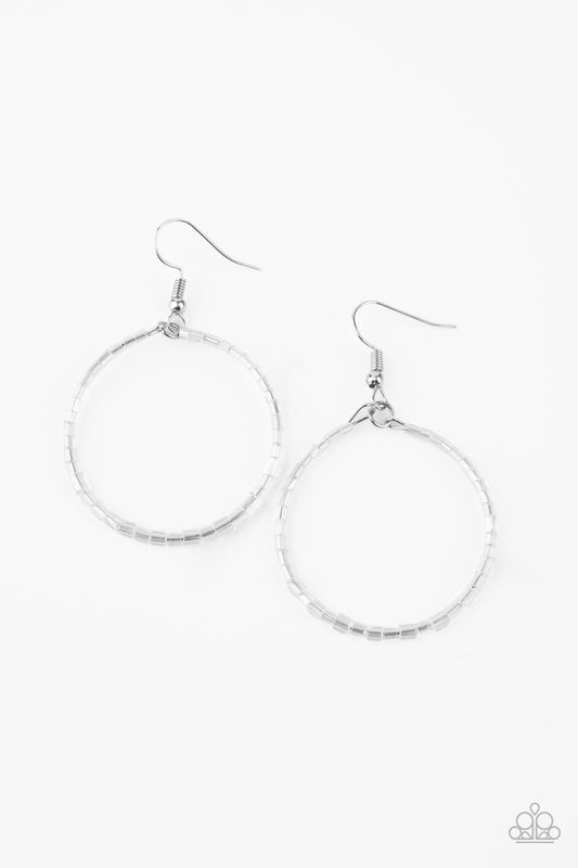 Paparazzi Colorfully Curvy White Fishhook Earrings
