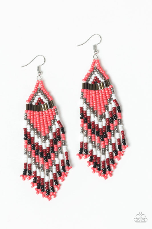 Paparazzi Colors Of The Wind Orange Seed Bead Fishhook Earrings